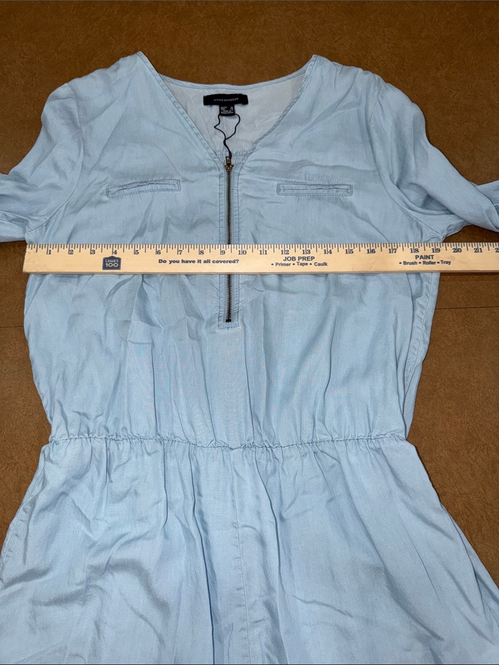 Atmosphere Pale Blue Denim-Look Romper with Front Zip - Picture 5 of 10